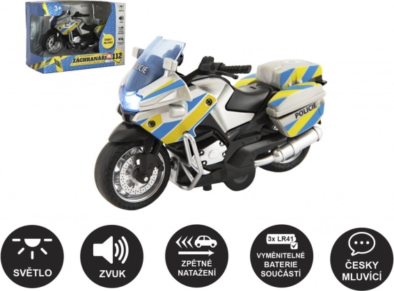 Rendőrmotor 12 cm beszélő fény- és hanghatásokkal