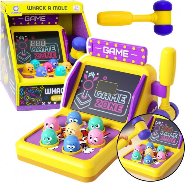 Ügyességi Játék Whack A Mole Automata Kalapáccsal, Fényekkel és Hangokkal