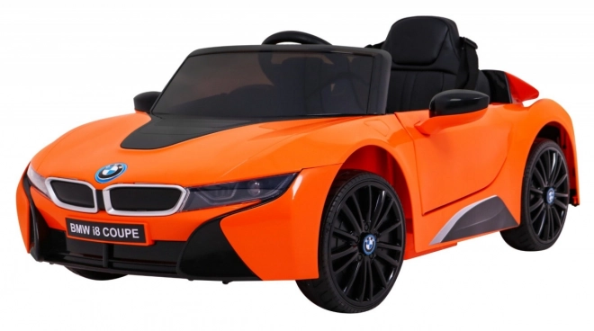 BMW I8 Lift akkumulátoros autó narancs + Távirányító + Lassú indítás + 3-pontos övek + MP3 USB + LED dióda