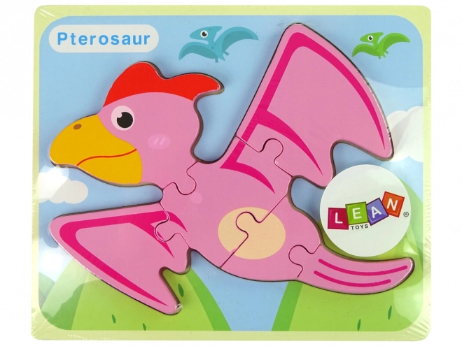 Fa dinoszaurusz puzzle pterodactyl rózsaszín és pliosaurus kék