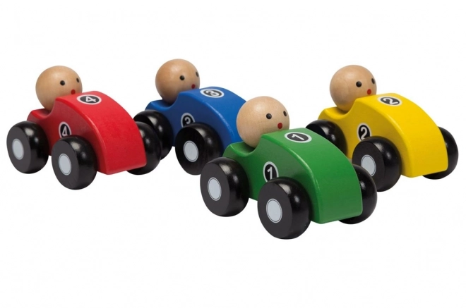 Fa versenyautók négy színben