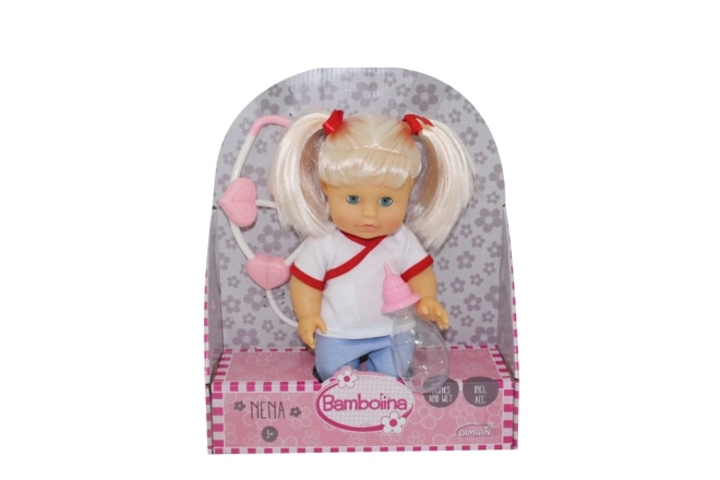 Nena orvos baba 36 cm sztetoszkóppal és cumisüveggel