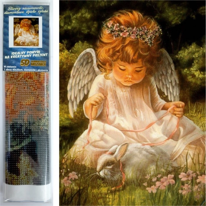 gyémántszemes festés angyalka 30 × 40 cm