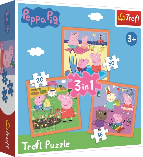 Trefl puzzle Peppa malac: csodálatos ötletek 3 az 1-ben