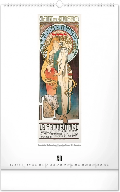 Alfons Mucha 2026 fali naptár