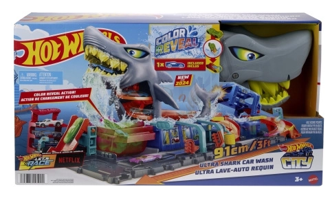 hot wheels városi színváltó autómosó cápával