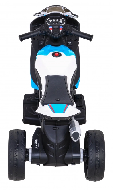BMW HP4 Gyerekeknek elektromos motor kék + 3 kerék + LED + MP3 USB + Eco bőr