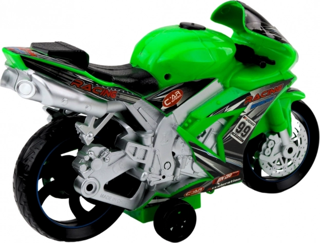 Verseny motor fény- és hangeffektekkel, zöld játék