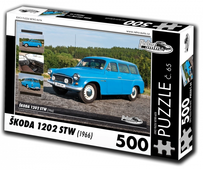 Retro autók puzzle - Škoda 1202 STW (1966) 500 darab