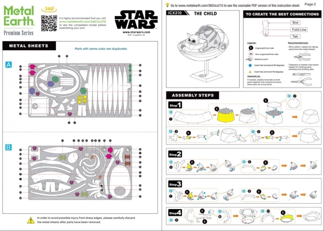 Star Wars Mandalorian: A Gyermek 3D Puzzle - METAL EARTH