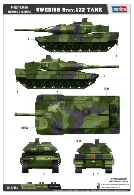 Svéd tank Strv.122 műanyag modell