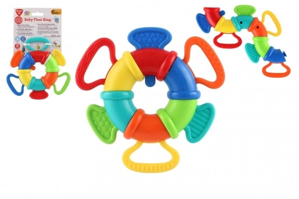 Csörgő/Rágóka/Flexi gyűrű műanyag/szilikon 15cm kártyán 6hó+