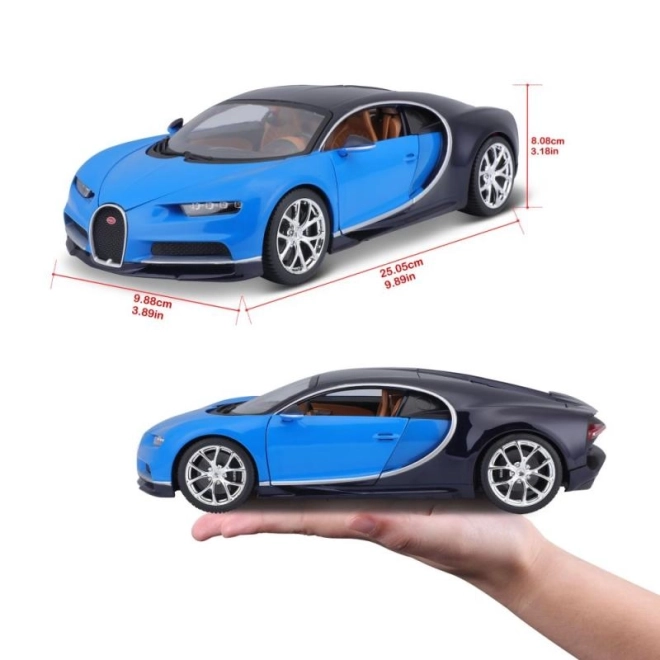 Bburago Bugatti Chiron modellautó kék/sötétkék 1:18