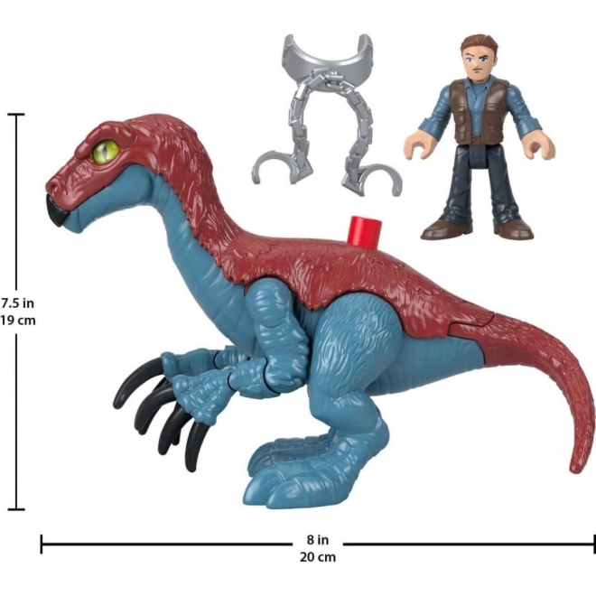 Jurassic World imaginext therizinosaurus és owen figura szett