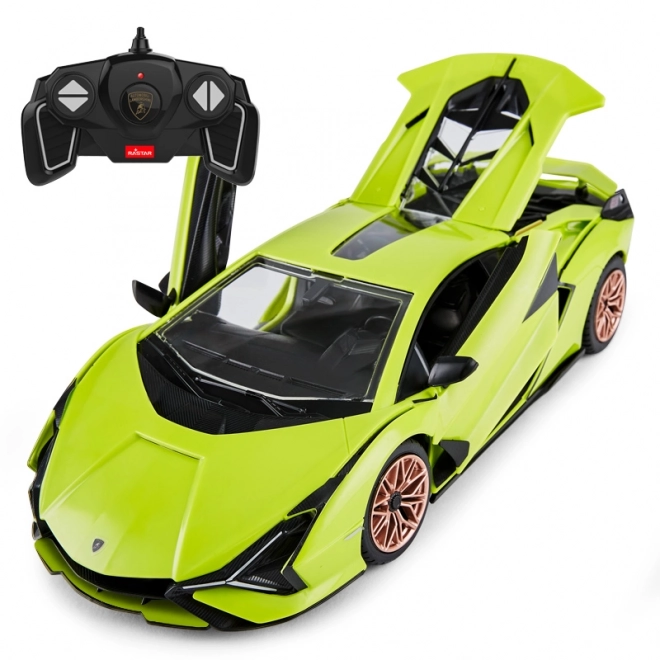 Lamborghini Sian zöld távirányítós autó 1:18 Rastar 2,4 GHz-es távvezérlővel és 72 részes karosszéria készlettel