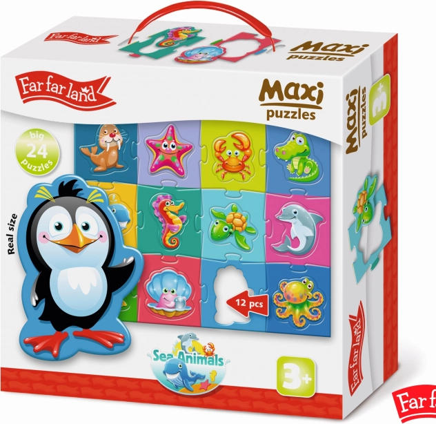Far Far Land maxi puzzle Tengeri állatok 24 darabos
