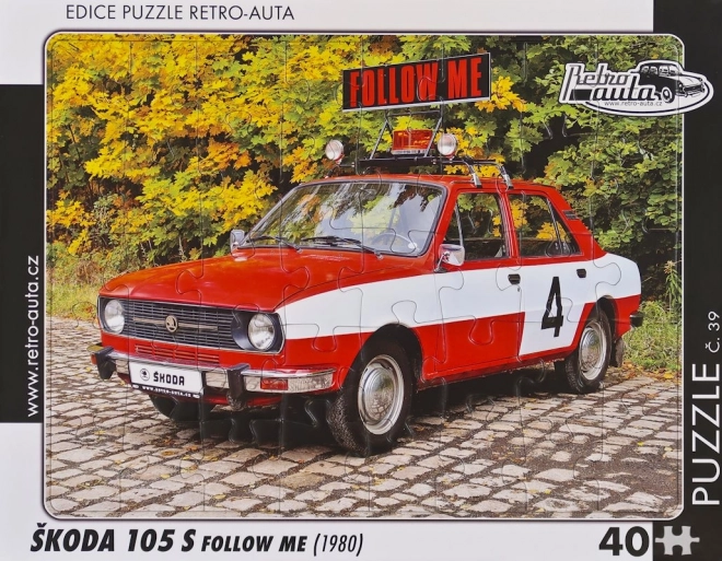 Retro autók puzzle Škoda 105 S Follow Me (1980)