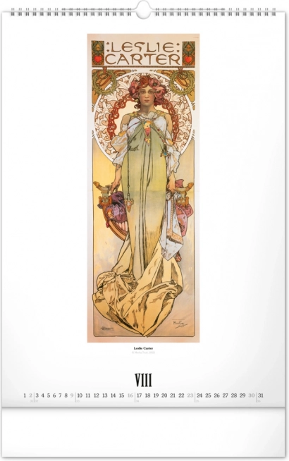 Alfons Mucha 2026 fali naptár