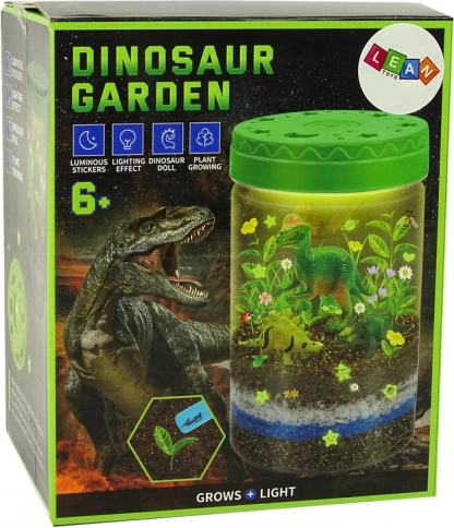 Világító dísz Dino kert az üvegben