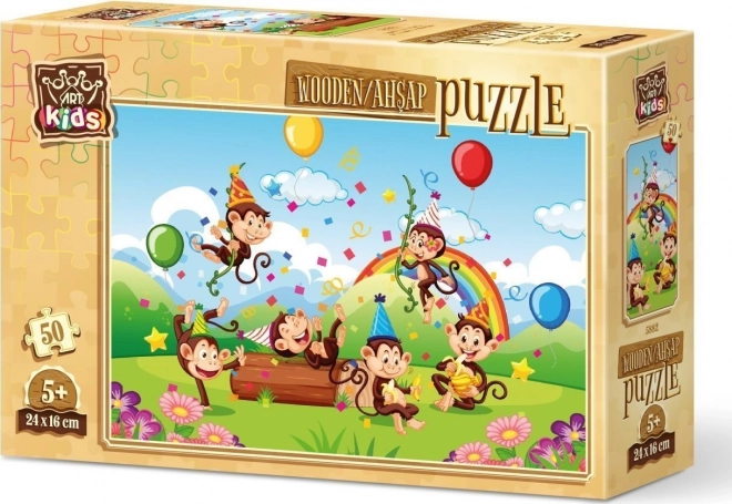 Fa puzzle - Majom parti