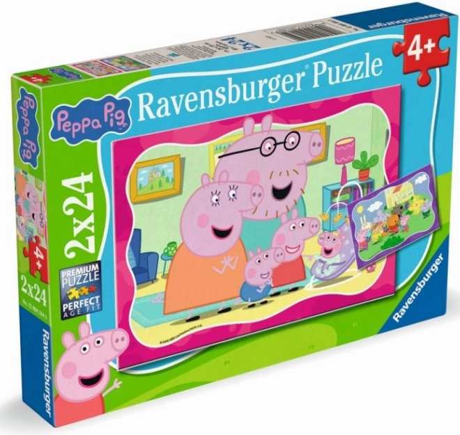 Peppa malac puzzle 2×24 darab Ravensburger
