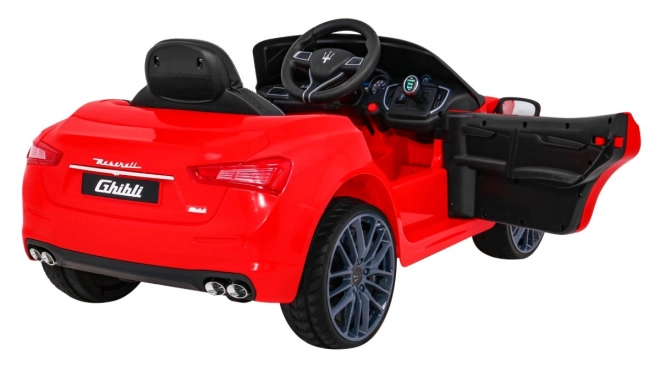 Maserati Ghibli akkumulátoros gyermekautó piros + Távirányító + Lassú indítás + EVA + MP3 USB + LED világítás