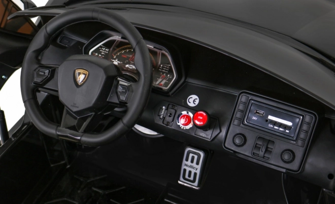 Lamborghini SVJ DRIFT pro 2 gyerekek fekete + Drift funkció + távirányító + MP3 LED + lassú indítás