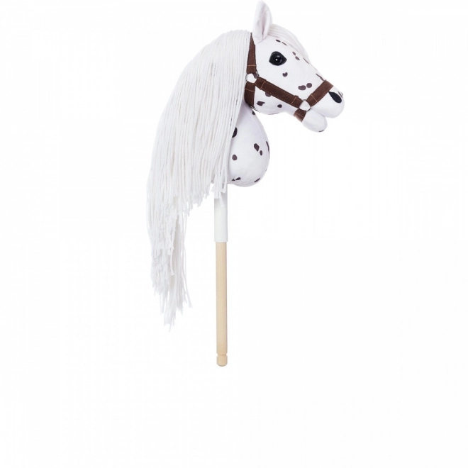 Hobby Horse HOPPIHORSE Sport Edition kollekció fehér leopárd színű lovacska rúdra szerelve