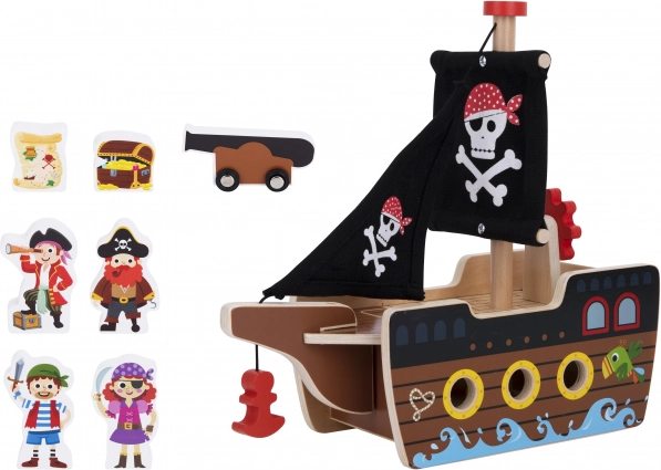 Fa kalózhajó figurákkal Tooky Toy