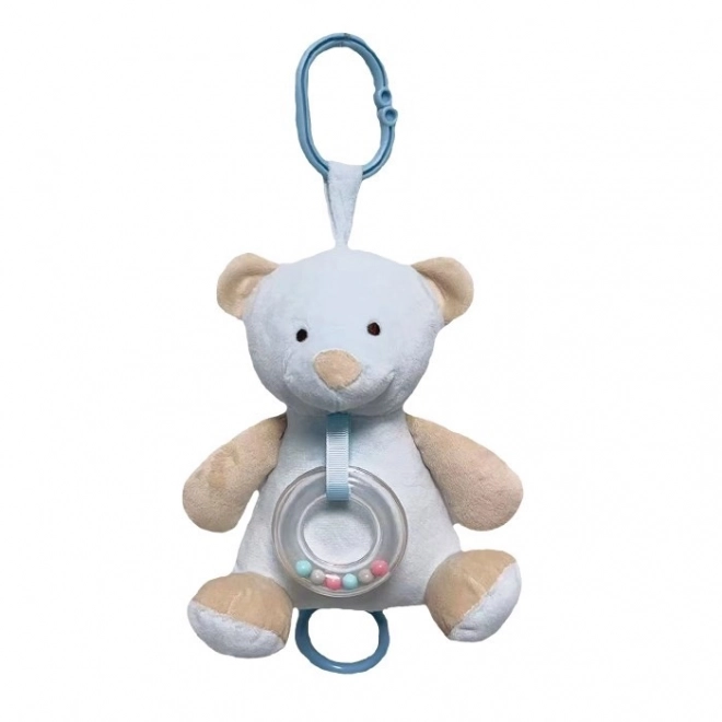 Zenes szundi maci 18 cm kék