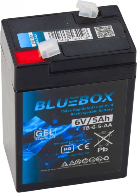 Bluebox zselés akkumulátor VRLA AGM 6V 5Ah akkumulátoros autókhoz