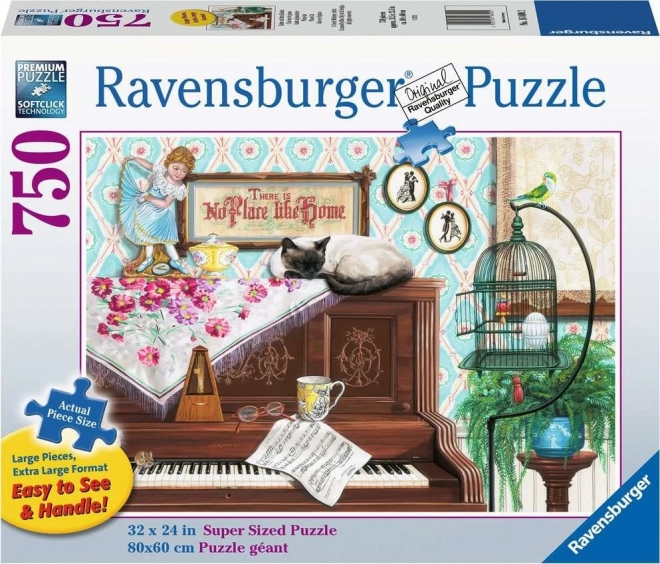 Ravensburger 2D puzzle - macska z zongorán