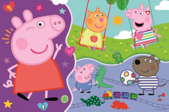 Peppa malac kétoldalas óriás puzzle - 15 darab