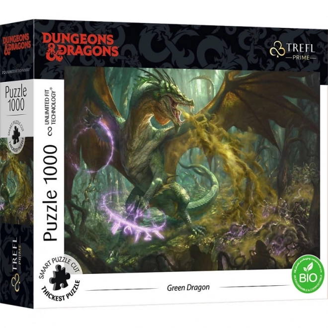 Zöld sárkány 1000 darabos puzzle - TREFL UFT Dungeons & Dragons