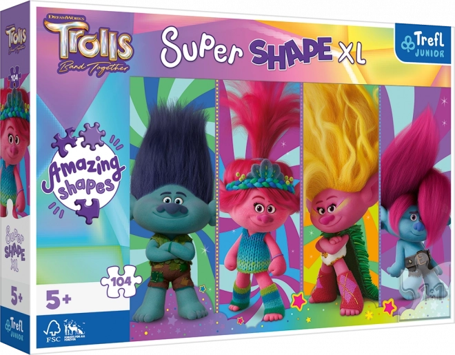 Trefl puzzle super shape XL Trollok 3: Troll játékok 104 darabos