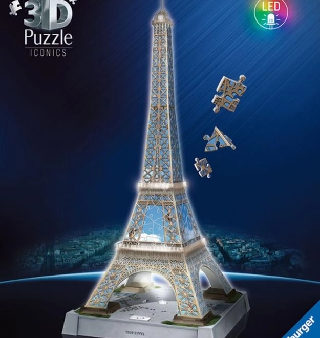 Megvilágított Eiffel-torony modell az Iconics LED-del