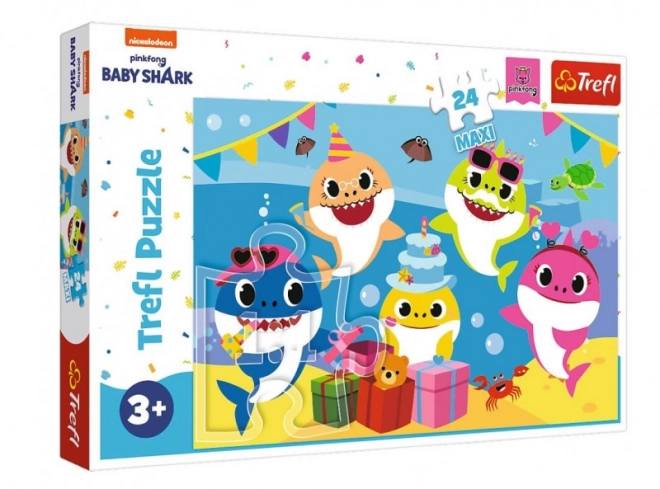 Vidám Baby Shark maxi puzzle - 24 darabos