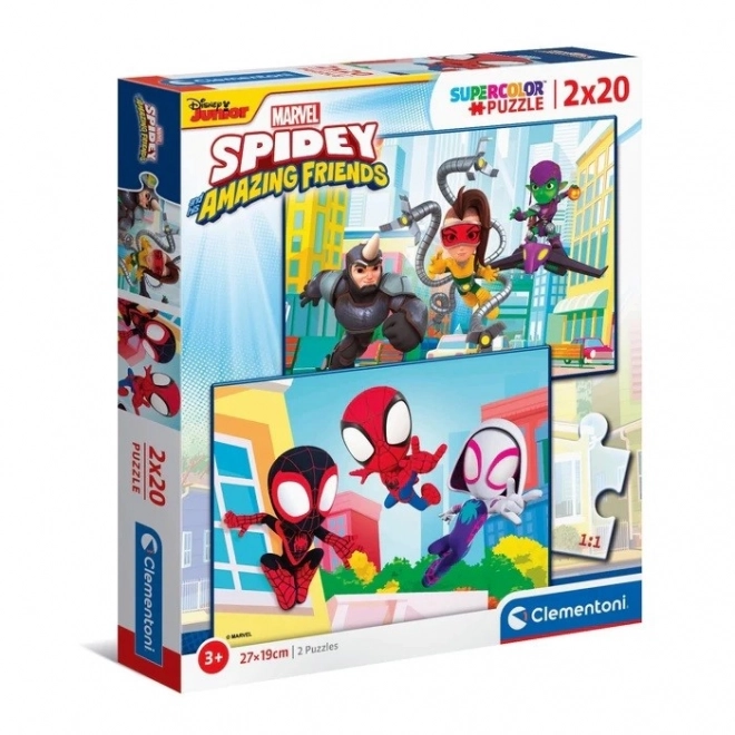 Spidey és csodálatos barátai puzzle 2x20 darab