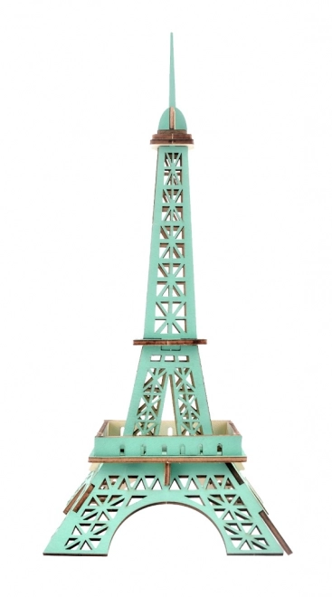 Eiffel-torony fa 3D puzzle türkizkék