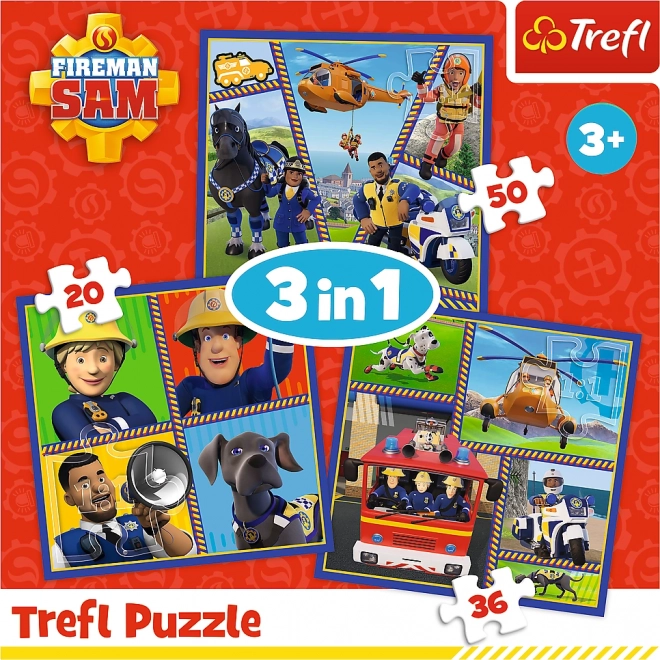 Trefl puzzle tűzoltó sam: sam napja 3 az 1-ben