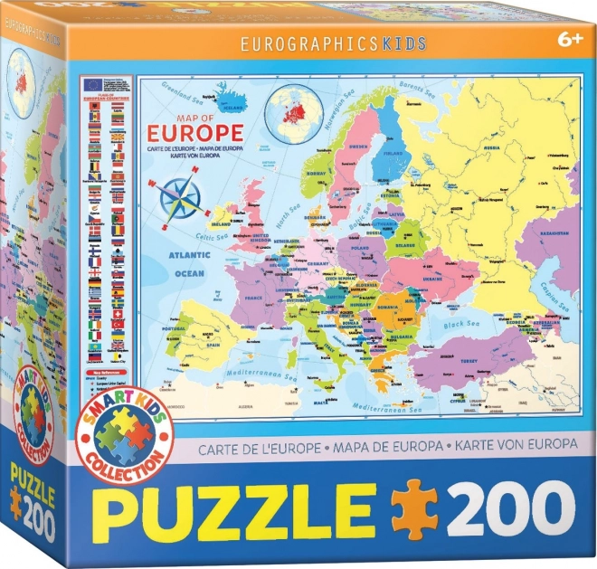 Európa térképe puzzle gyerekeknek