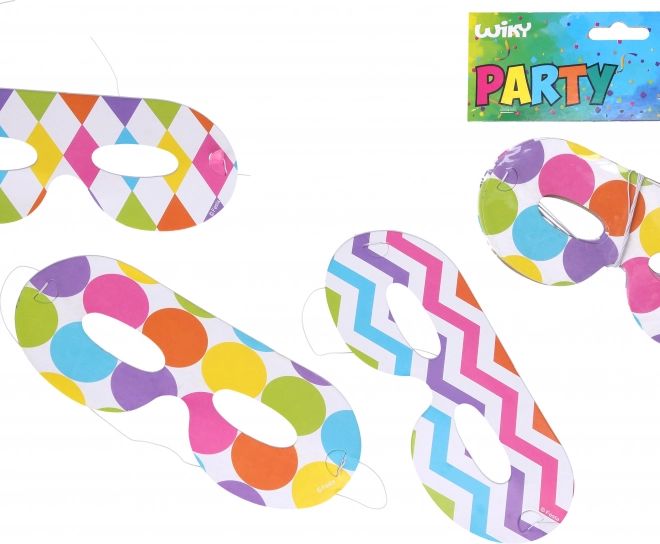 Party álarc arcra 16x7 cm - 6 db