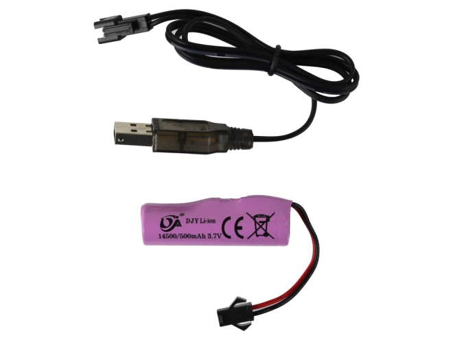 USB-s töltésű, újratölthető akkumulátor