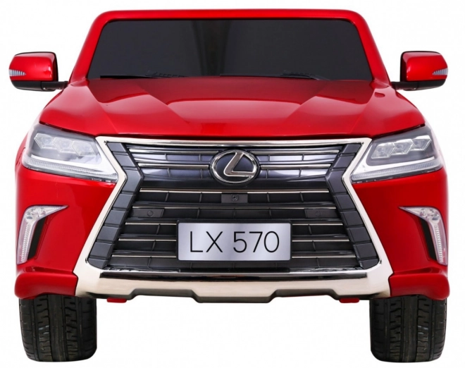 Lexus LX570 lakkozott autó 2 gyermek részére Piros + távirányító + EVA kerekek + MP3 LED rádió