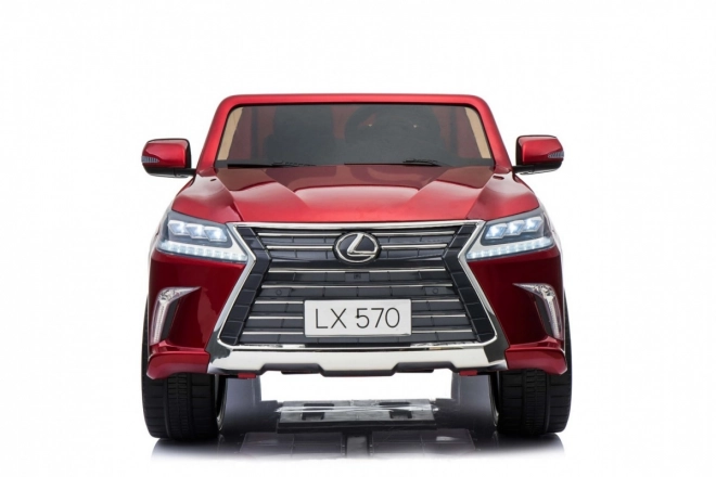 Lexus LX570 lakkozott autó 2 gyermek részére Piros + távirányító + EVA kerekek + MP3 LED rádió