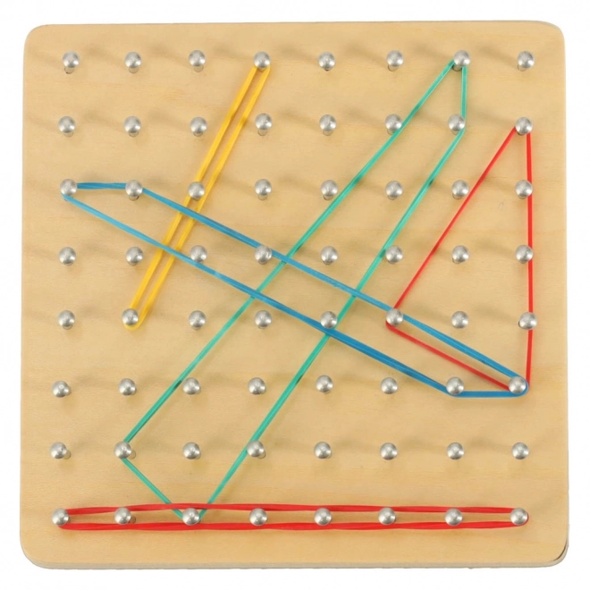 Geoboard fa puzzle gumiszalagokkal