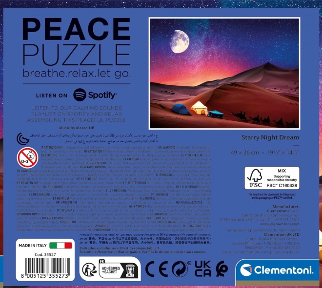 Clementoni Peace Collection - Álomban a csillagos ég alatt Puzzle 500 darabos