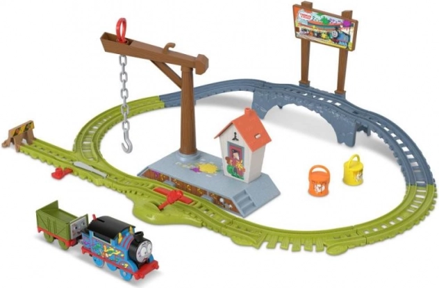 Thomas & Friends festékszállító készlet – motoros vasútpálya daruval