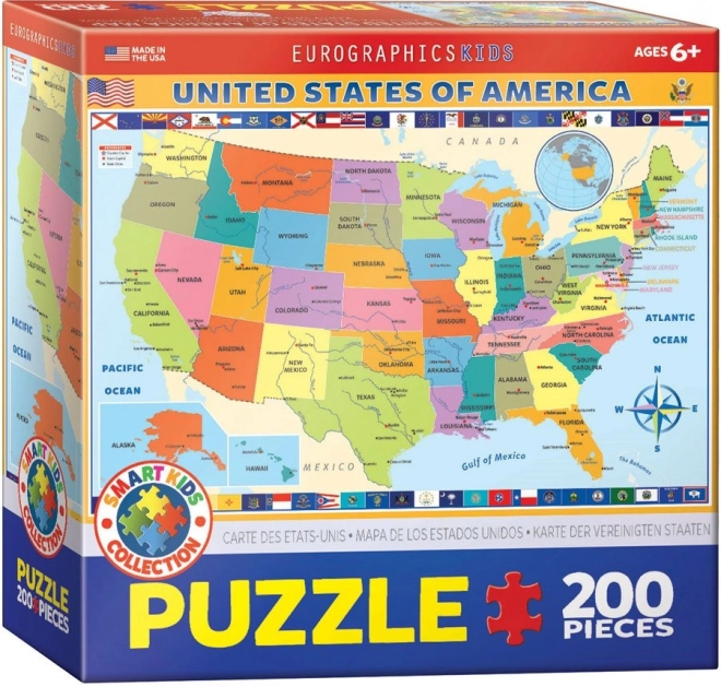 Europgrafics egyesült államok térképe puzzle 200 darabos