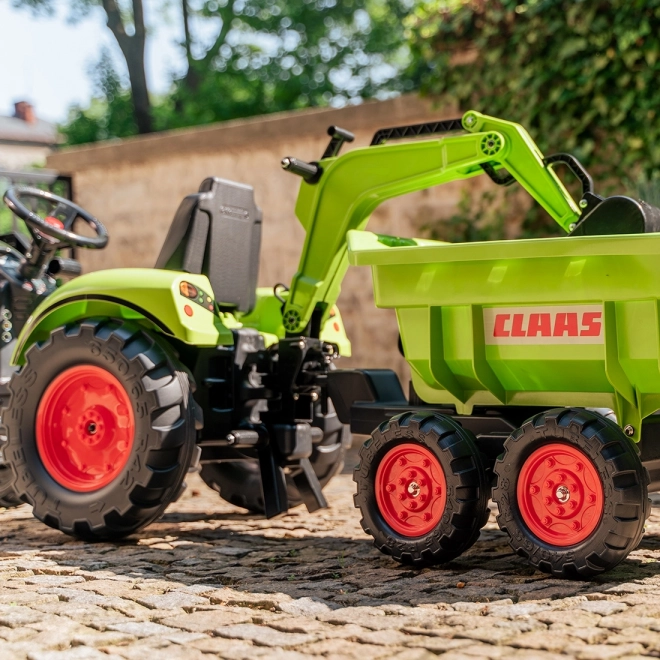 Traktor pedálos Class Atiom 430 zöld első és hátsó kanállal